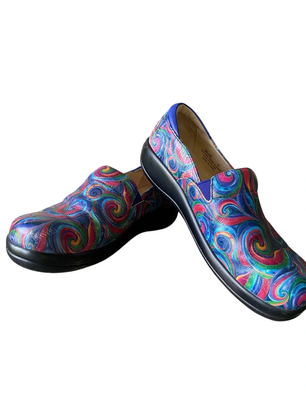 Alegria Keli Professional Slip On Clogs Swirly Goodness Size 8-8.5 Ergonomic